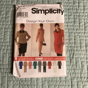 Ladies Simplicity Design Your Own 7311 Misses Suit Sewing Pattern 6-8-10